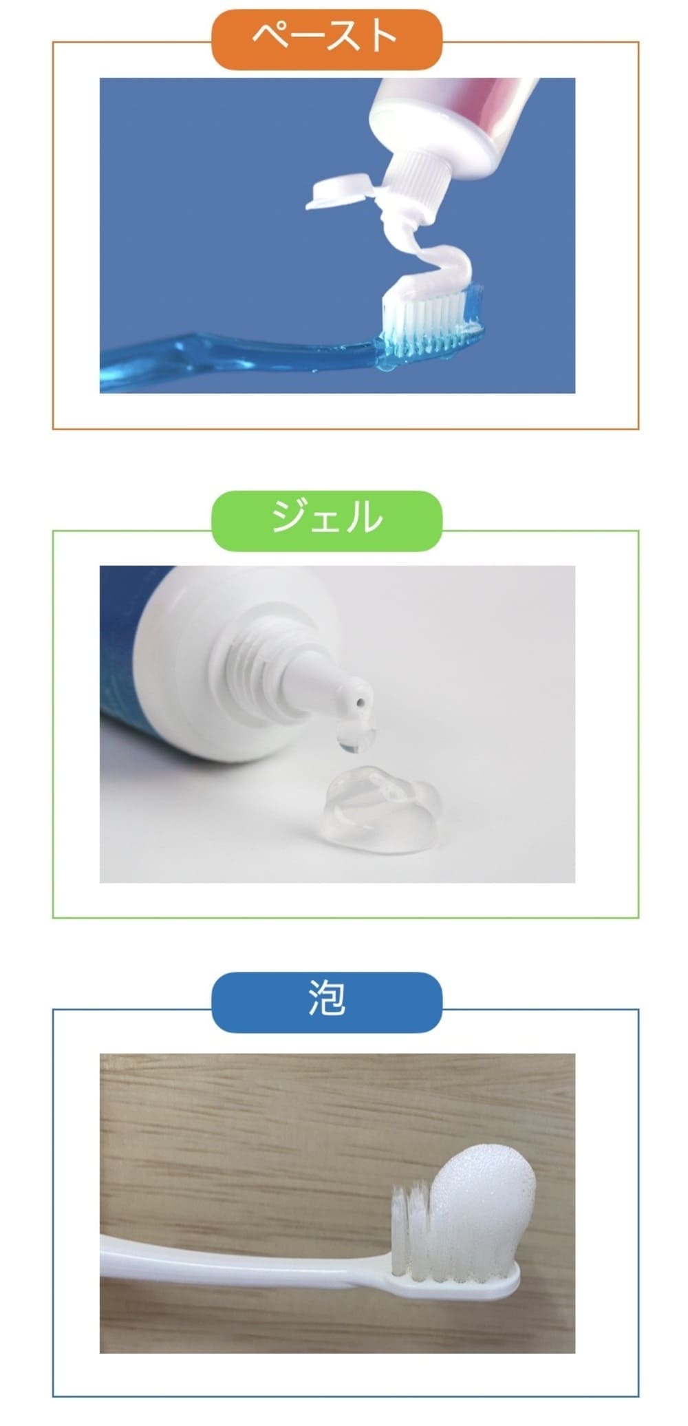 歯磨き粉の種類の画像