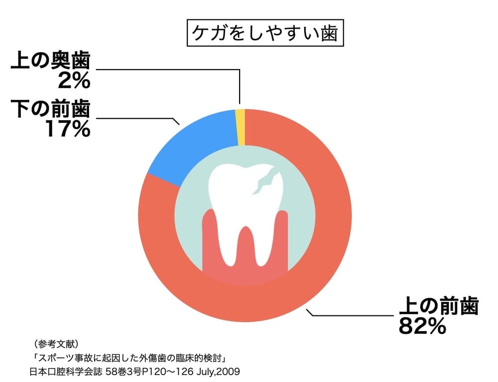 ケガをしやすい歯の場所