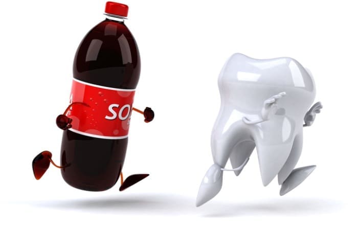 酸性飲料が歯に悪いことを啓蒙する画像
